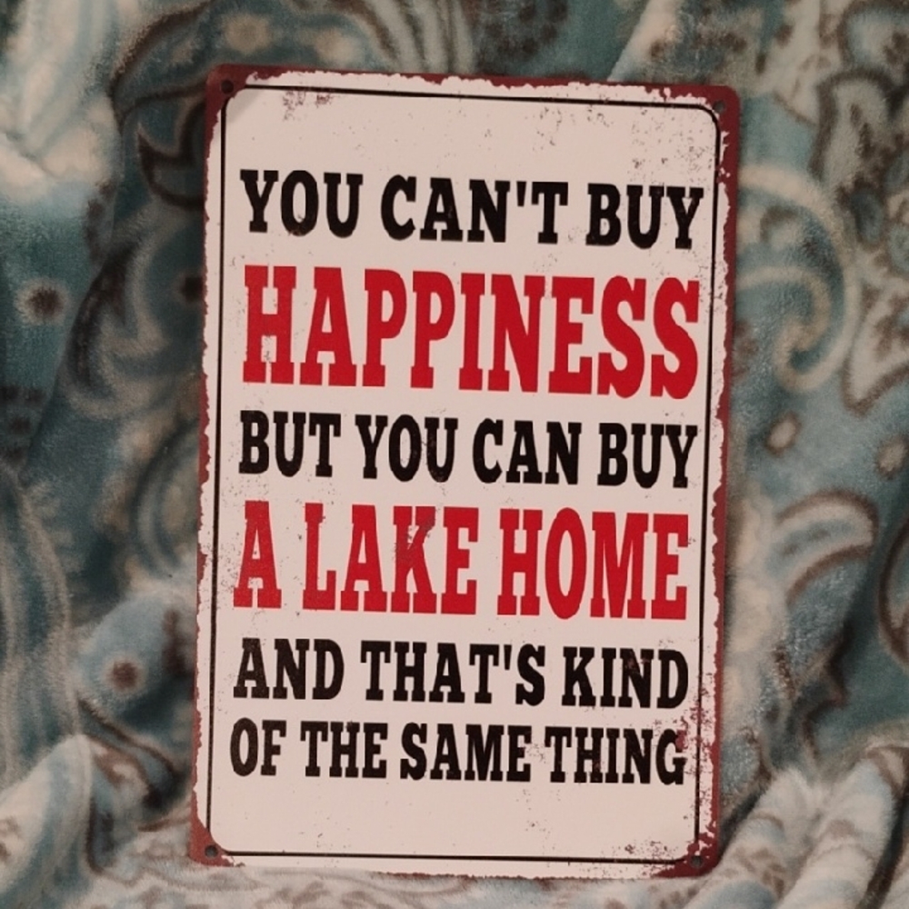 Lake Home Aluminum Sign, New